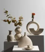 Ceramic Decorative Vase Nordic Style Beige tag1
