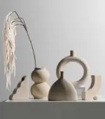 Ceramic Decorative Vase Nordic Style Beige tag1