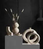 Ceramic Decorative Vase Nordic Style Beige tag1