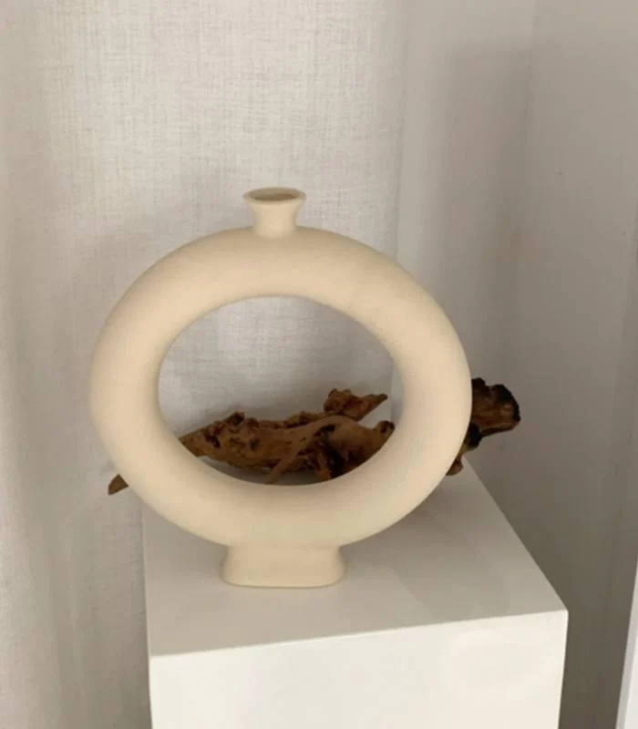 Ceramic Decorative Vase Nordic Style Beige -  - #tag1#
