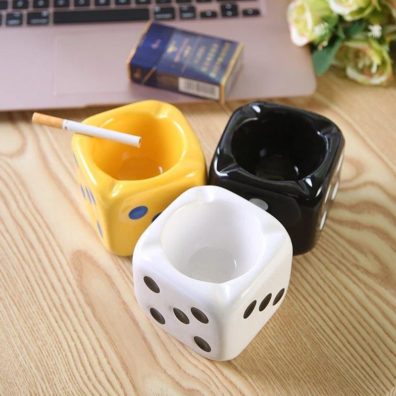 Ceramic Dice Shaped Ashtray -  - #tag1#
