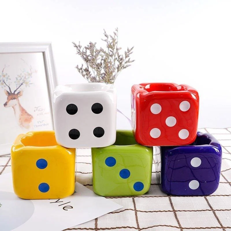 Ceramic Dice Shaped Ashtray -  - #tag1#
