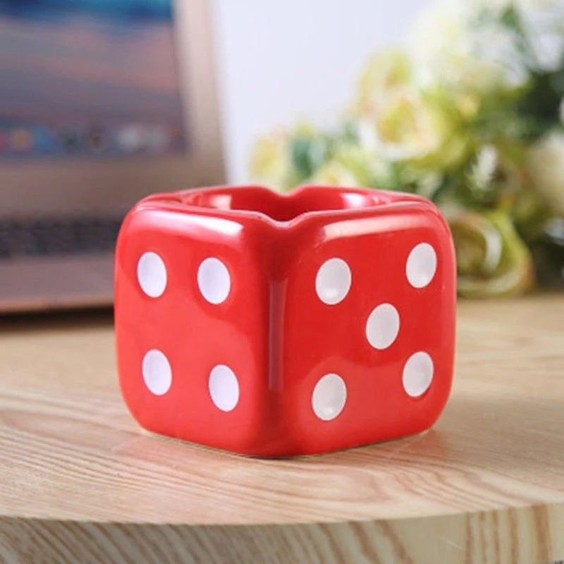 Ceramic Dice Shaped Ashtray -  - #tag1#
