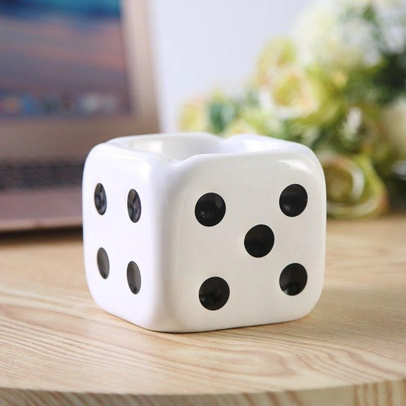 Ceramic Dice Shaped Ashtray -  - #tag1#