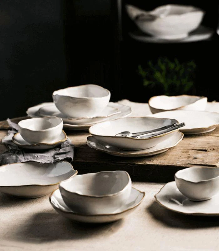 Ceramic Dinner Plates Tableware Handmade Dove -  - #tag1#