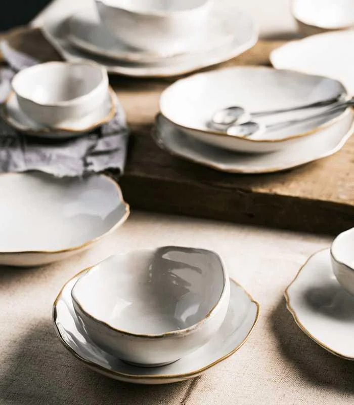 Ceramic Dinner Plates Tableware Handmade Dove -  - #tag1#