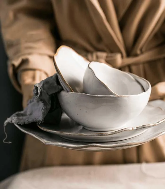 Ceramic Dinner Plates Tableware Handmade Dove -  - #tag1#