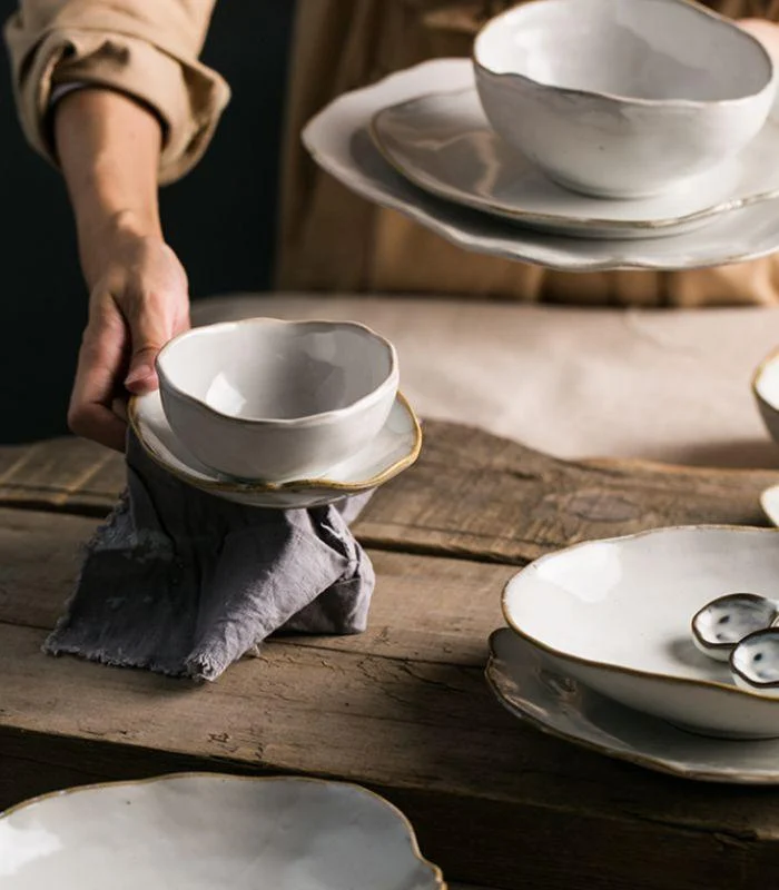 Ceramic Dinner Plates Tableware Handmade Dove -  - #tag1#