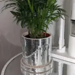 Ceramic Disco Mirror Ball Planter Pot tag1