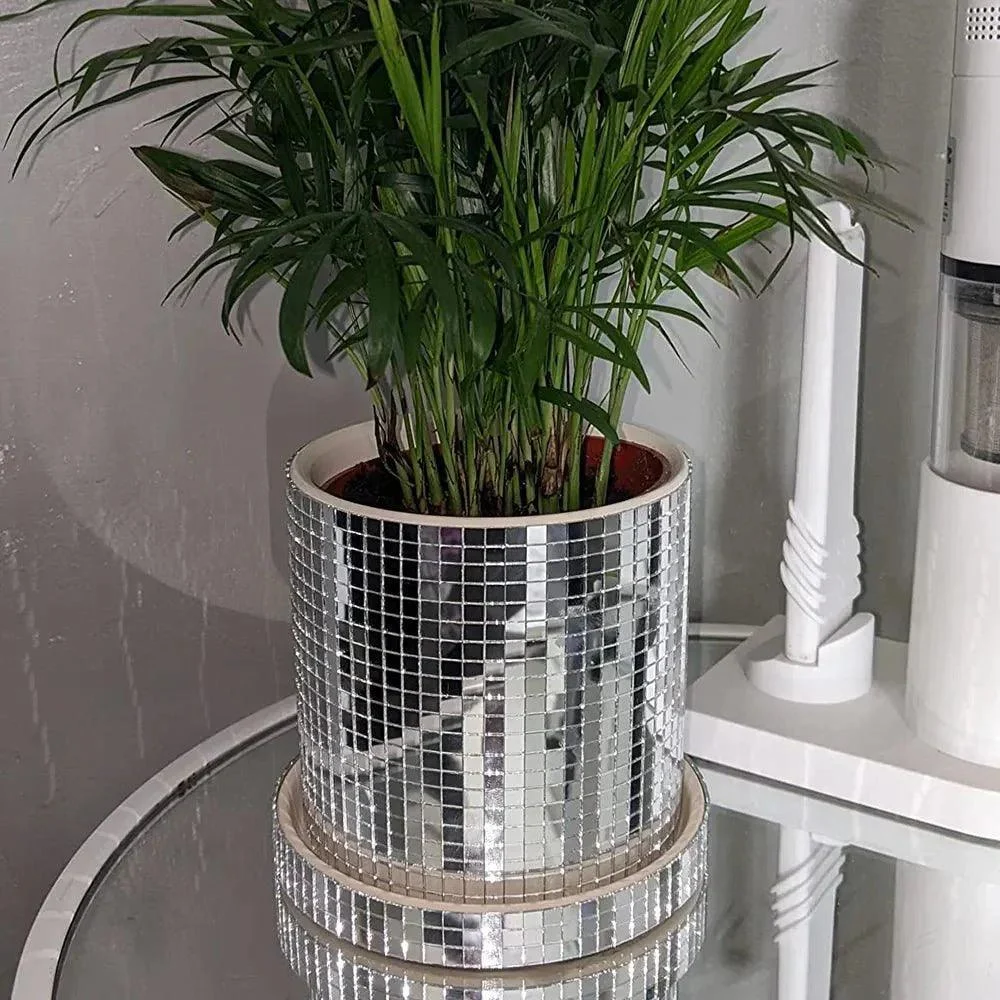 Ceramic Disco Mirror Ball Planter Pot -  - #tag1#