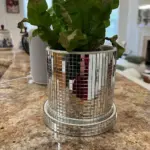 Ceramic Disco Mirror Ball Planter Pot tag1
