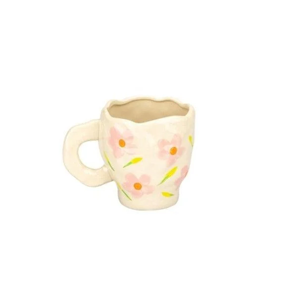 Ceramic Floral Coffee Cup -