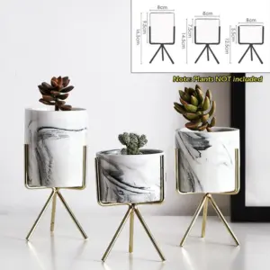 Ceramic Flower Pot - Marmero - Elegant Shape - Modern Decor