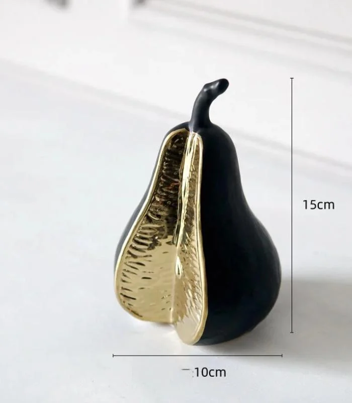 Ceramic Fruit Ornaments - Decorative Object Pear and Tangerine -  - #tag1#