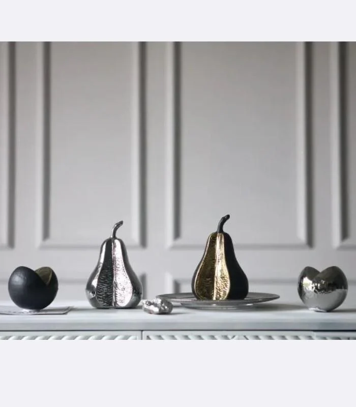 Ceramic Fruit Ornaments - Decorative Object Pear and Tangerine -  - #tag1#