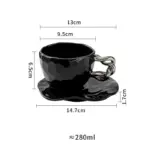 Ceramic Hand Painted Breakfast Mug Saucer Set tag1