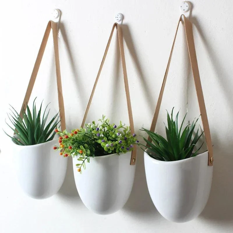 Ceramic Hanging Planter 3-Piece Set -