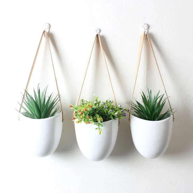 Ceramic Hanging Planter 3-Piece Set -