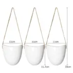 Ceramic Hanging Planter 3 Piece Set