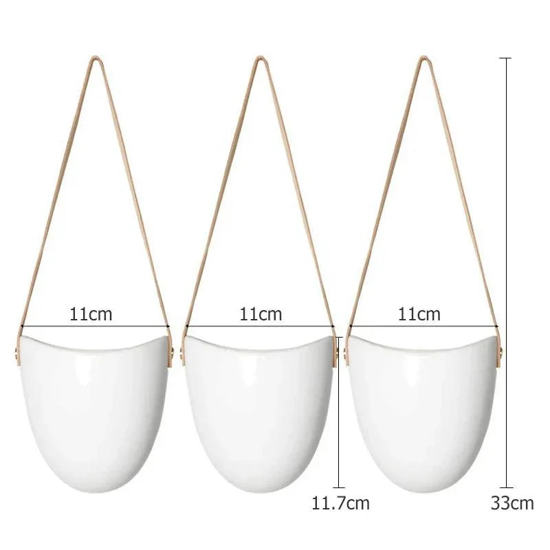 Ceramic Hanging Planter 3-Piece Set -