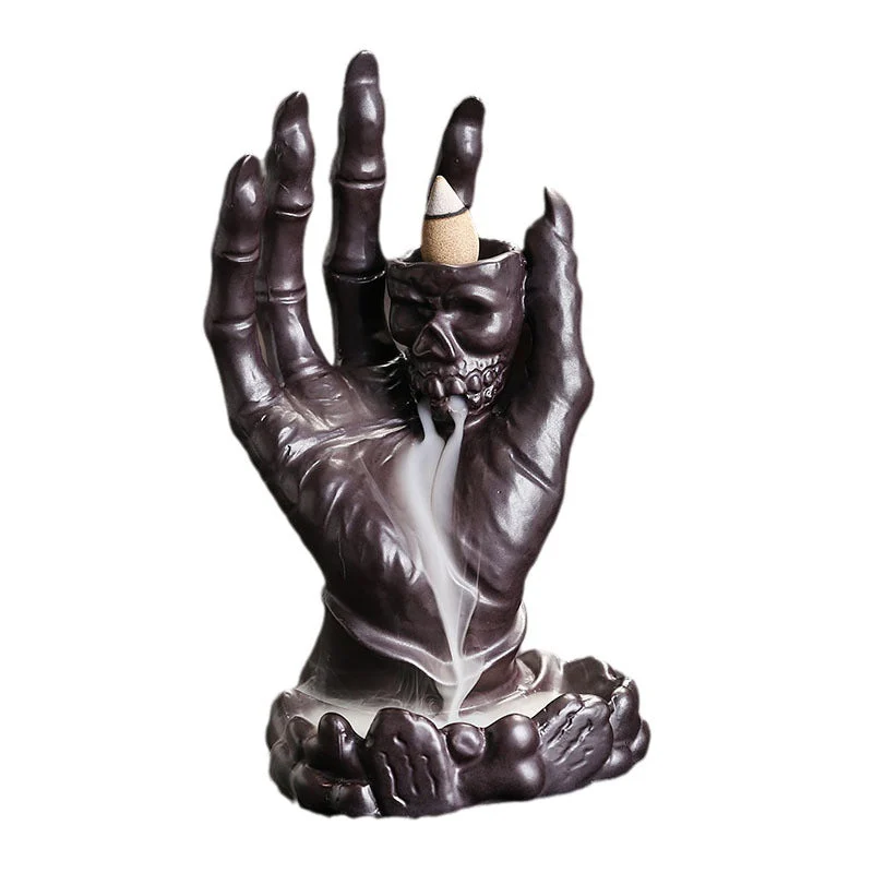 Ceramic Kiln Transformation Halloween Ghost Hand Backflow Incense Stove -  - #tag1#