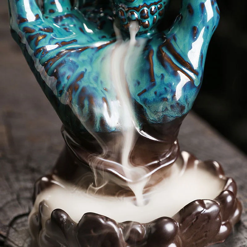 Ceramic Kiln Transformation Halloween Ghost Hand Backflow Incense Stove -  - #tag1#