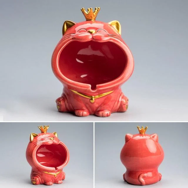 Ceramic Laughing Cat Storage/Astray -  - #tag1#