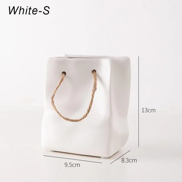 Ceramic Paper Bag Vase -  - #tag1#
