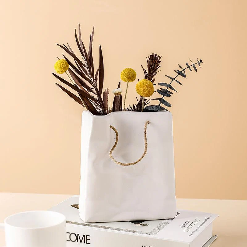 Ceramic Paper Bag Vase - - #tag1#