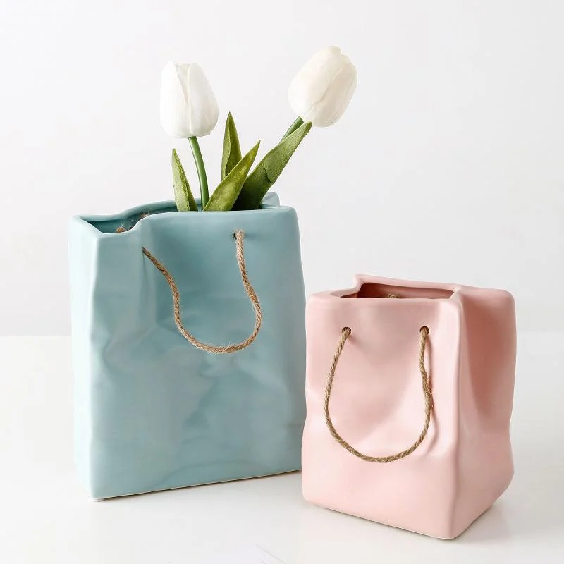 Ceramic Paper Bag Vase -  - #tag1#