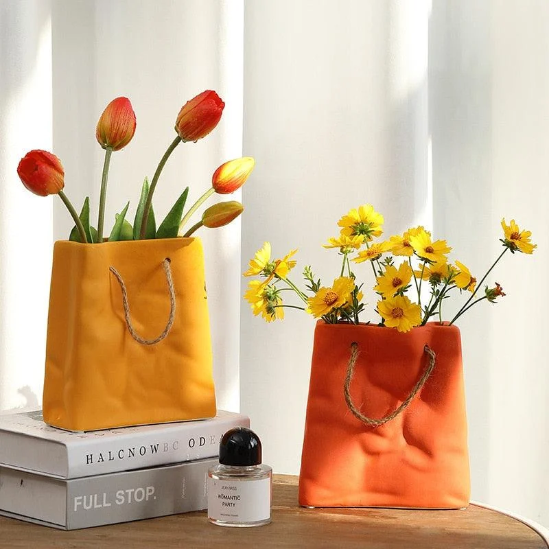 Ceramic Paper Bag Vase -  - #tag1#