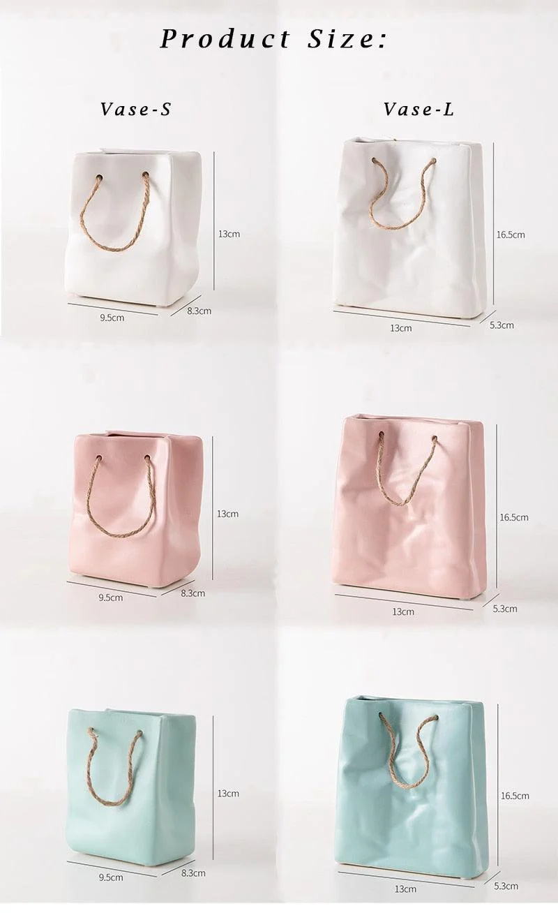 Ceramic Paper Bag Vase -  - #tag1#