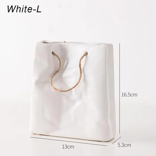 Ceramic Paper Bag Vase -  - #tag1#