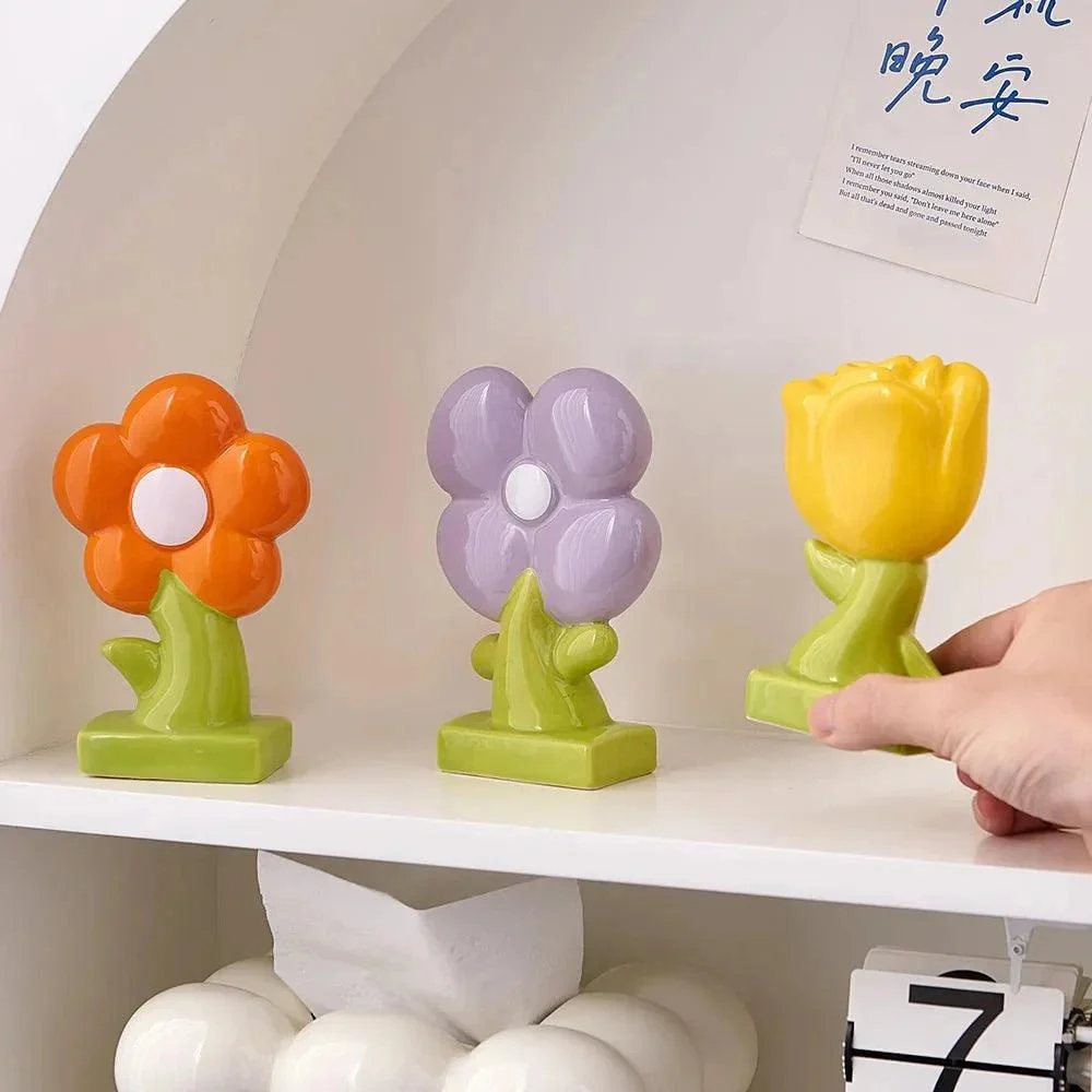 Ceramic Pastel Flower Desk Ornament -  - #tag1#