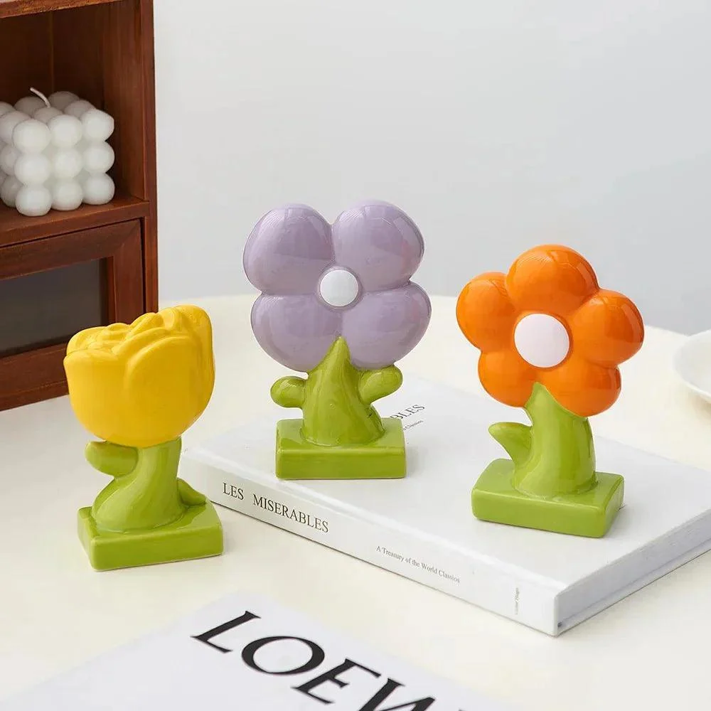 Ceramic Pastel Flower Desk Ornament -  - #tag1#