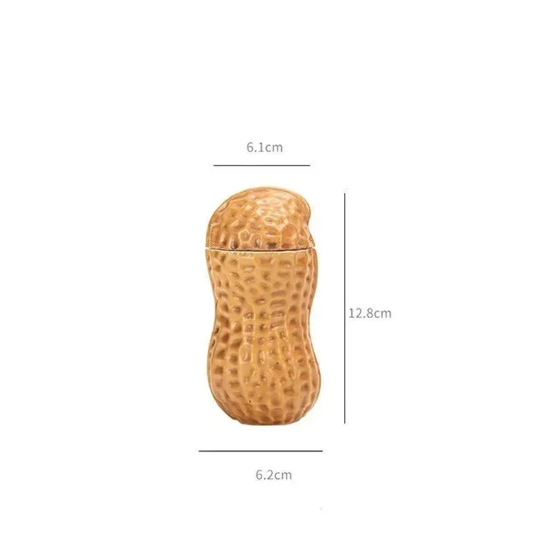 Ceramic Peanut Tea Caddy With Lid -  - #tag1#