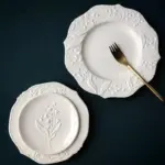 Ceramic_Plate_Lily_of_the_Valley_Embossed_Flower_Dinner_Tableware_-_-_tag1_-4168572 Ceramic Plate Lily of the Valley Embossed Flower Dinner Tableware tag1