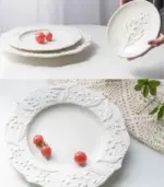 Ceramic_Plate_Lily_of_the_Valley_Embossed_Flower_Dinner_Tableware_-_-_tag1_-4168590 Ceramic Plate Lily of the Valley Embossed Flower Dinner Tableware tag1