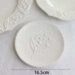 Ceramic_Plate_Lily_of_the_Valley_Embossed_Flower_Dinner_Tableware_-_-_tag1_-4168606 Ceramic Plate Lily of the Valley Embossed Flower Dinner Tableware tag1