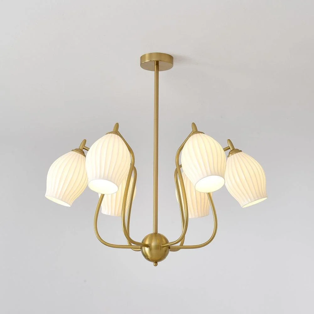 Ceramic Ribbed Chandelier 15