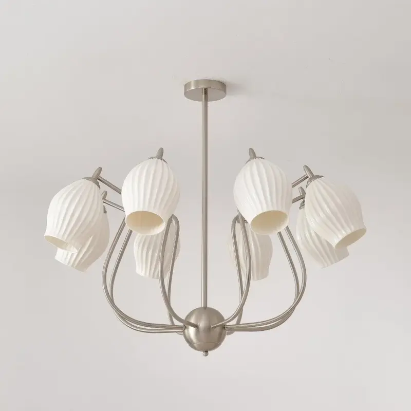 Ceramic Ribbed Chandelier