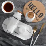 Ceramic Salt Pepper Oil Vinegar 5 Piece Set
