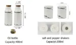 Ceramic Salt Pepper Oil Vinegar 5 Piece Set