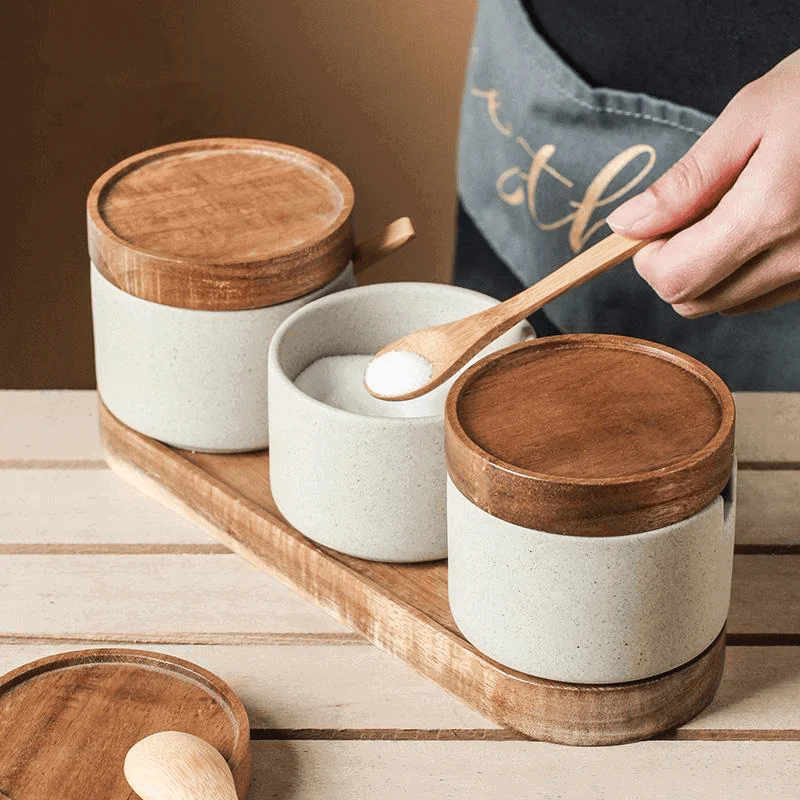 Ceramic Seasoning Jar Set -