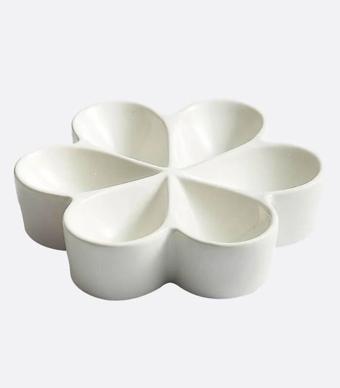 Ceramic Snack Plate: Sleek, Modern Snack Tray | Choose Small or Large White -  - #tag1#