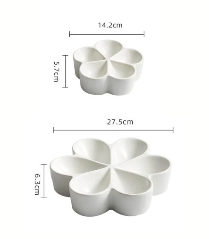 Ceramic Snack Plate: Sleek, Modern Snack Tray | Choose Small or Large White -  - #tag1#
