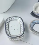 Ceramic_Soap_Dish_With_Drain_Blue_and_White_-_-_tag1_-4169329 Ceramic Soap Dish With Drain Blue and White tag1