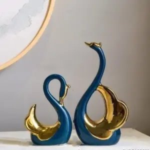 Ceramic Swan Figurine - 