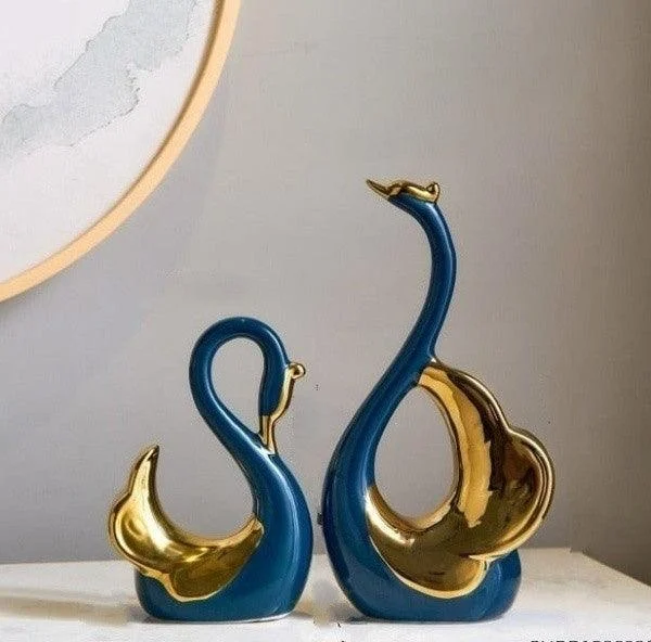 Ceramic Swan Figurine -