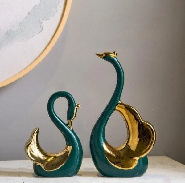 Ceramic Swan Figurine -